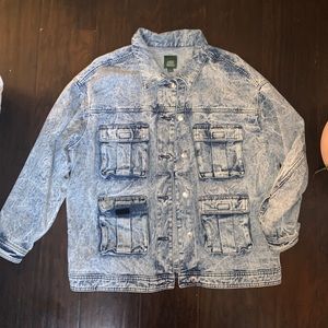 Distressed jean jacket